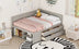 Full Size Daybed with Storage Drawers & Shelves - Gray - Minihomy