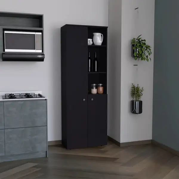 Grace Black 2-Door Kitchen Cabinet: Modern & Stylish Storage