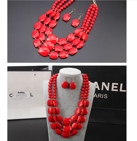 African Bib Beads Jewelry Set