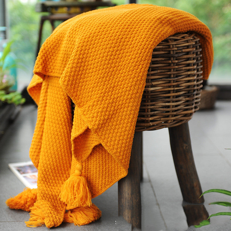 Knitted Blanket Bed End - Nordic Woolen Sofa Blanket