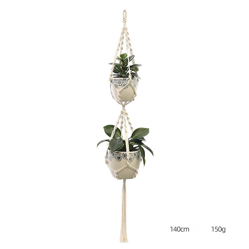 Custom Hand-knitted Hanging Flowerpot Net Bag - Minihomy