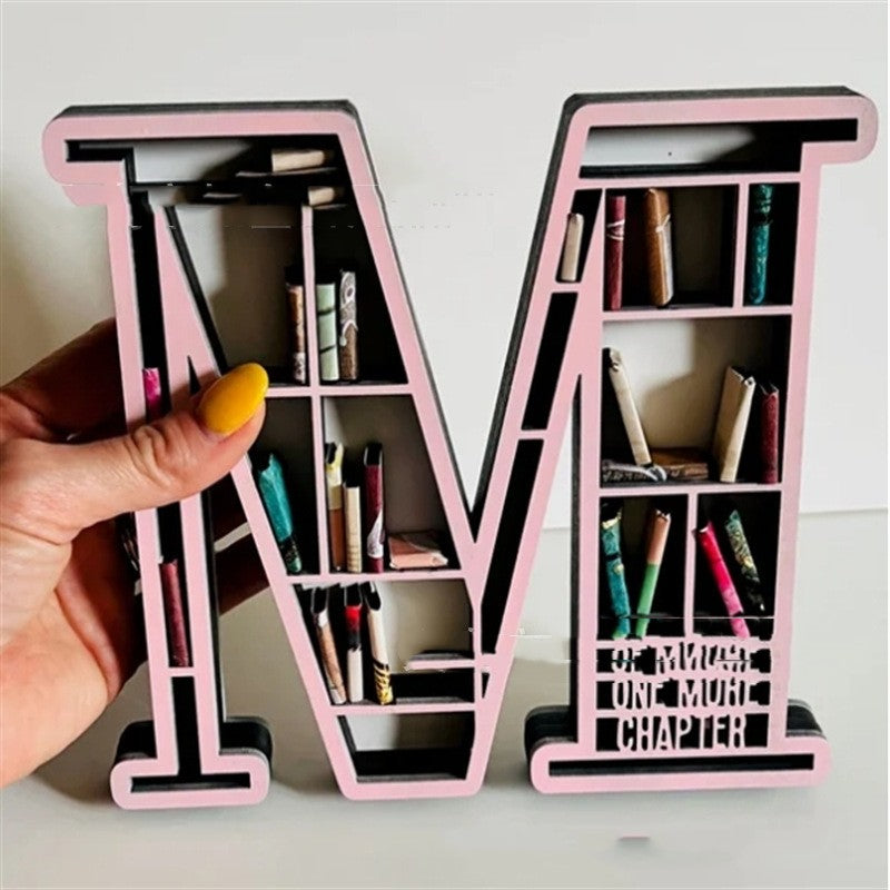 Custom Initial Book Lover Miniature Bookshelf: Personalize Your Literary Haven