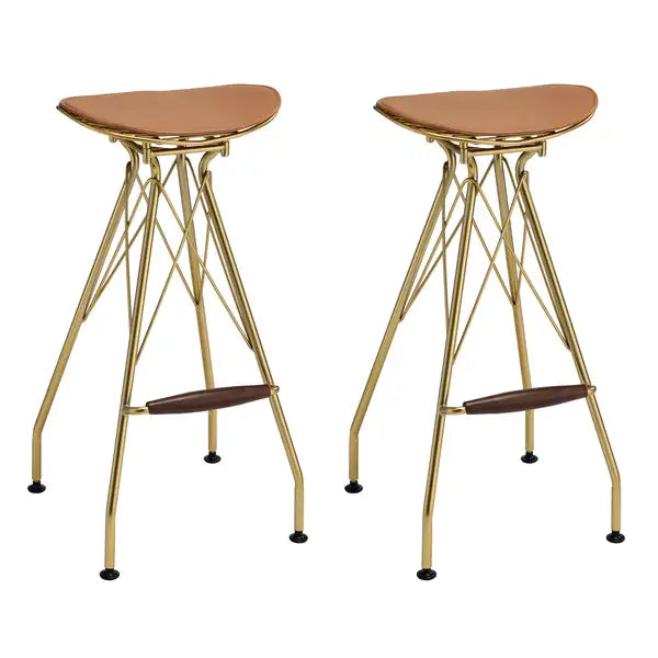 Whiskey Gold Bar Stools (Set of 2) - Backless Design