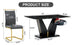 Modern Dining Table Set with Black Marble Glass Top and Comfortable PU Chairs - Minihomy