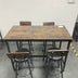 Grey Bar Table Set with 4 Stools, PU Soft Seats & Backrests, 47.24" L x 23.62" W x 35.43" H - Minihomy