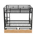 Full Size Metal Convertible Bunk Bed with 2 Drawers - Black - Minihomy