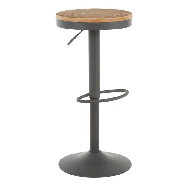 LumiSource Dakota Grey Metal & Bamboo Bar Stools (Set of 2)