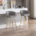 2-Pack 30 Inch Bar Stools, Velvet Seat, Chrome Base & Golden Legs - Gray - Minihomy