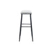 Counter Height Bar Stools Set of 2 - Linen Upholstered with Footrest, Beige Gray & Pale Blue - Minihomy