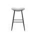 Counter Height Bar Stools Set of 2 - Linen Upholstered with Footrest, Beige Gray & Pale Blue - Minihomy