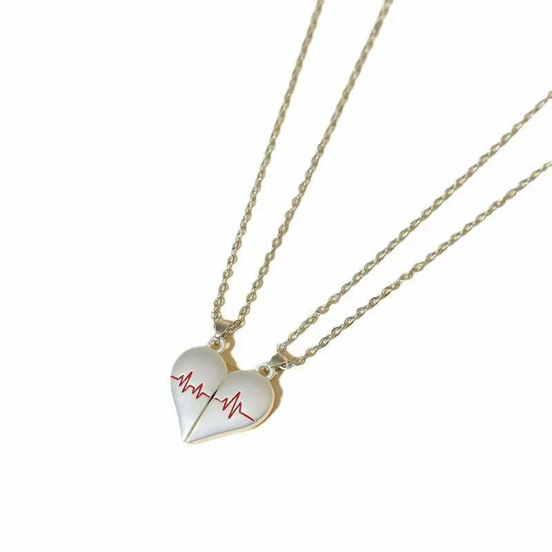 Heartbeat Magnetic Heart Necklace - Love Couple Jewelry