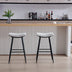 Counter Height Bar Stools Set of 2 - Linen Upholstered with Footrest, Beige Gray & Pale Blue - Minihomy