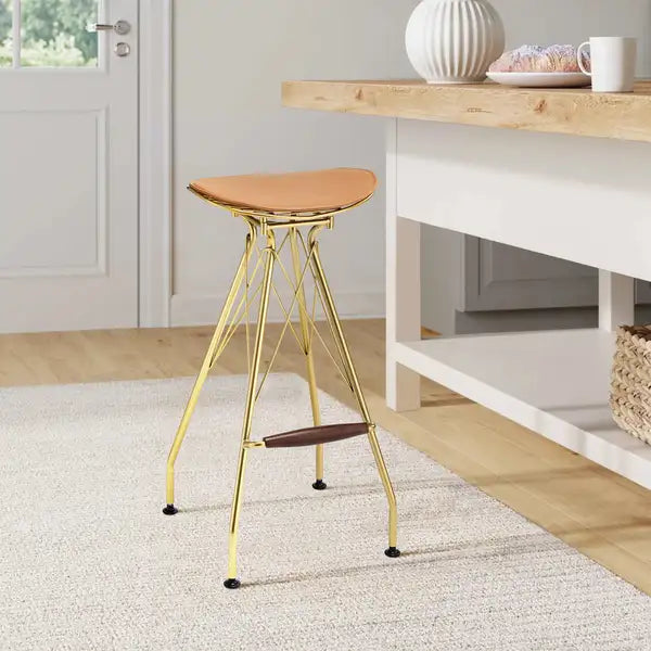 Whiskey Gold Bar Stools (Set of 2) - Backless Design