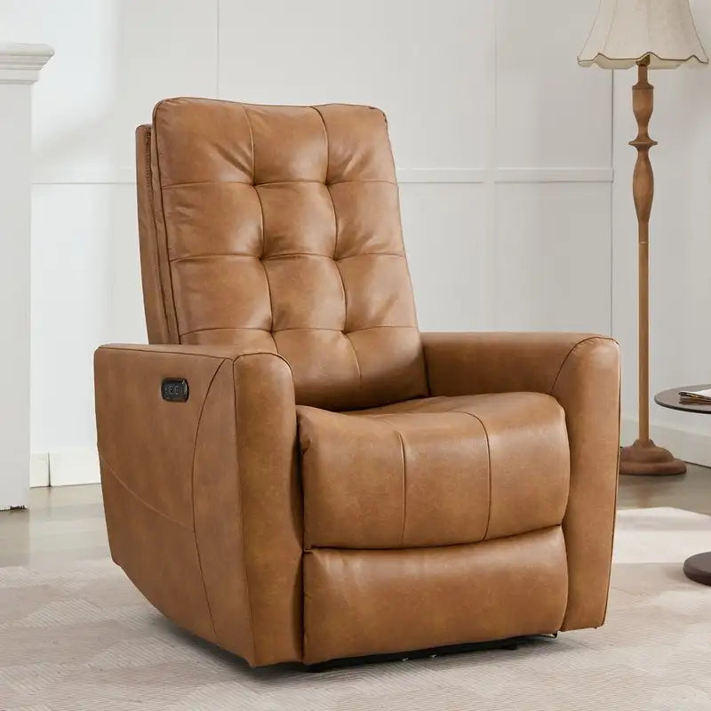 Camel Power Recliner with Headrest & Footrest - P41