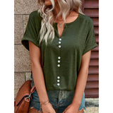 V-neck Short Sleeve Tops Shirt: Your Summer Essential with a Splash of Style