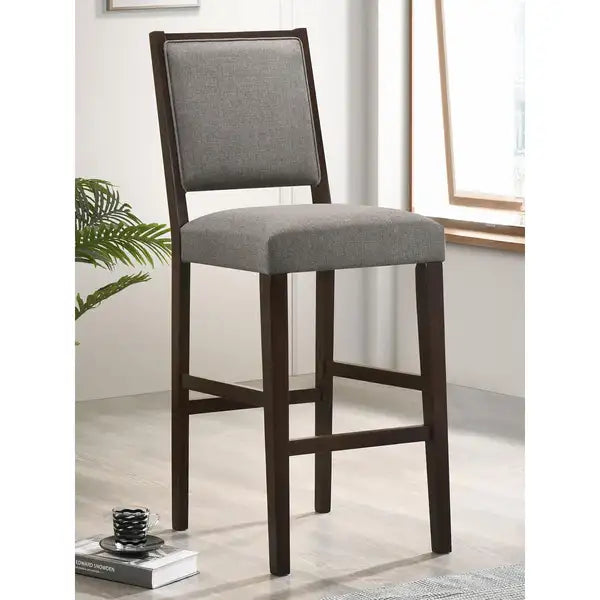 Grey & Espresso Footrest Stools (Set of 2)