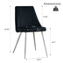 Black Velvet Dining Chairs Set of 4 - Modern Chrome Metal Legs Home Bedroom Stool - Minihomy