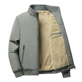 Fleece-lined Thick Winter Casual Jacket Stand-up Collar Cotton-padded Coat