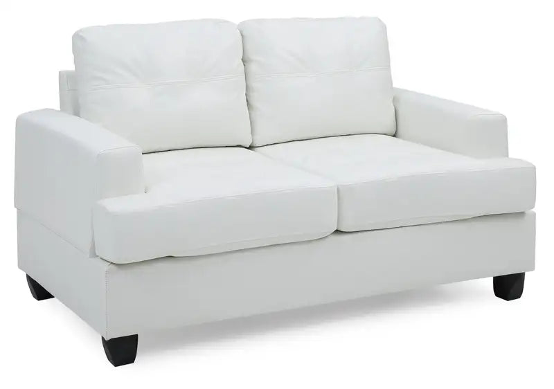 White Transitional Loveseat - Charming & Elegant Sofa