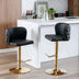 Black Swivel Bar Stools with Backrest - Adjustable Height, PU Leather, Set of 2 for Kitchen Island & Pub - Minihomy