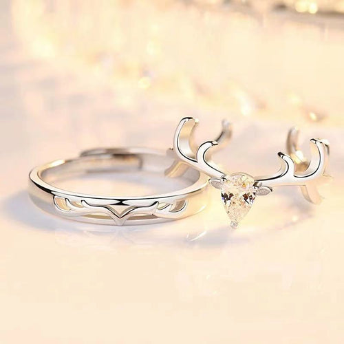 Silver Plated Couple Rings A Pair Of Diamond Rings