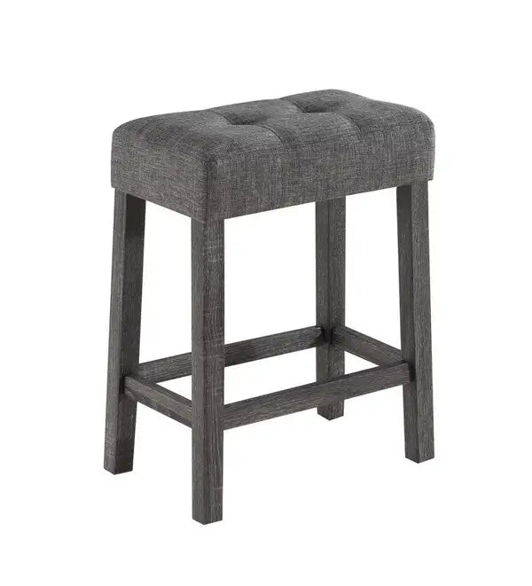 Lux Gray 3-Piece Counter Height Pub Table Set with Tufted Stools - 36" - Minihomy