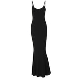 Spaghetti Strap Long Dress - Women's Elegant Bodycon Casual Street Dresses