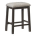 Modern Counter Height Bar Stools, Set of 2, Gunmetal Gray Fabric Seat - Minihomy