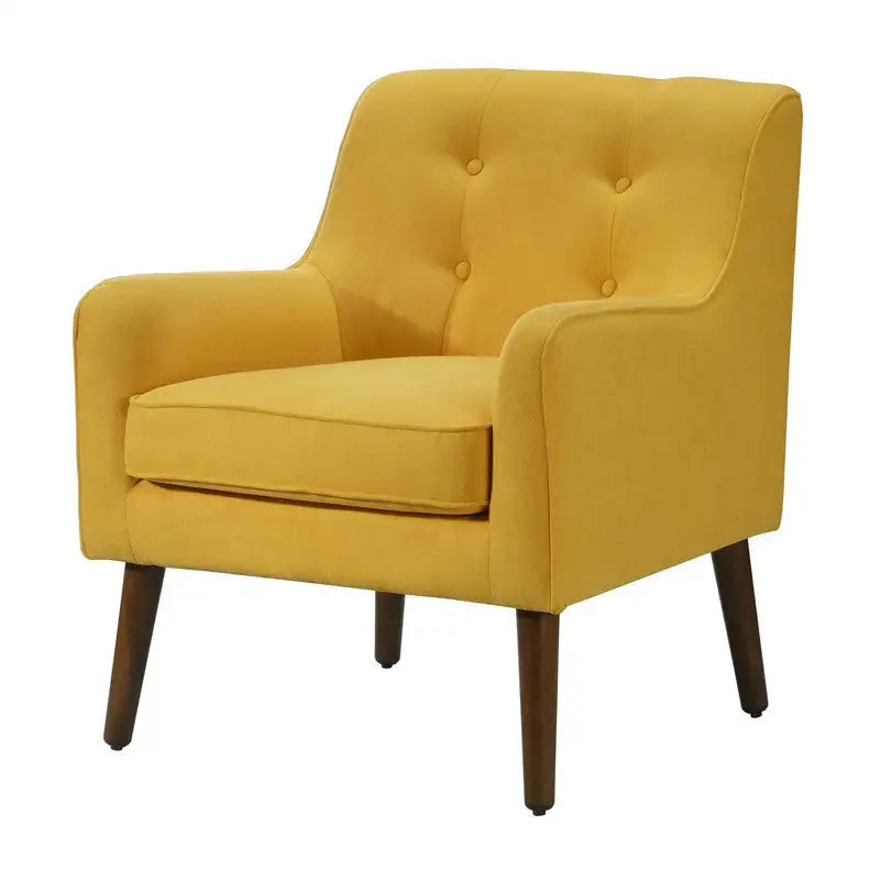 Mid-Century Modern Yellow Accent Chair - Ryder Tufted Armchair (25")