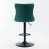 Green Velvet Bar Stools with Backs - Adjustable Height, Tufted, Set of 2 for Kitchen Island & Pub - SW1812GN - Minihomy