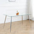 51" Modern Clear Glass Dining Table with Chrome Metal Legs - Minihomy