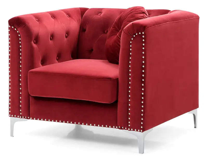 Modern Burgundy Accent Chair: Comfortable & Stylish Lounge Seating