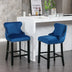 Blue Velvet Wingback Barstools with Nailhead Trim - Set of 2 (SW1824BL) - Minihomy