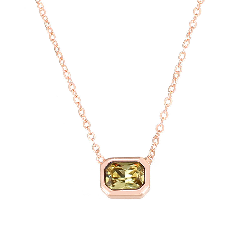 Ins Style Color Cube Sugar Zirconium Clavicle Chain: Elevate Your Style with Elegance