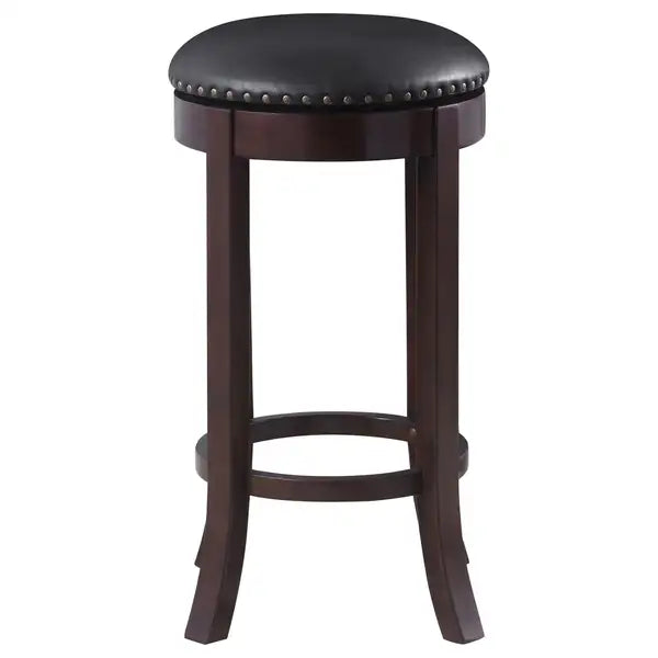 Dark Brown & Medium Brown Swivel Bar Stools (Set of 2) - Modern Kitchen Counter Seating - Minihomy