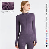Quick-Drying Long Sleeve Yoga Sports Jacket - Slim Fit Outerwear for Fitness and Running