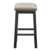 Modern Counter Height Bar Stools, Set of 2, Gunmetal Gray Fabric Seat - Minihomy