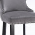 Gray Velvet Wingback Barstools Set of 4 with Button Tufted & Chrome Nailhead Trim - SW1824GY - Minihomy