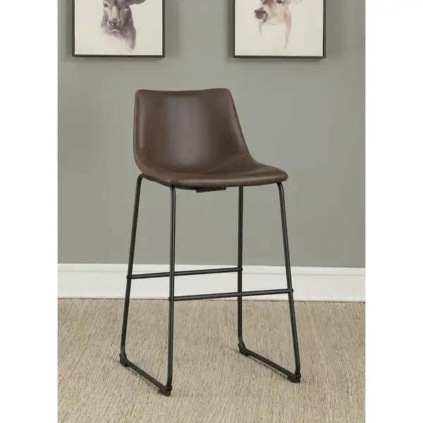 Brown & Black Bar Stools (Set of 2) - Armless