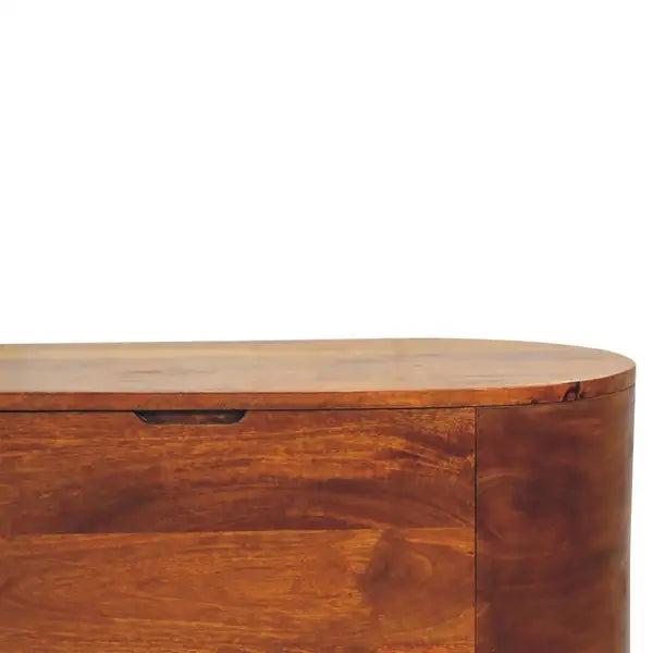 Chestnut Rounded Lid Blanket Box: Storage & Decor for Your Home - Minihomy