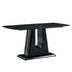 Black Marble Dining Table | Modern Minimalist U-Shaped Legs 63" x 35.4" x 30" - Minihomy