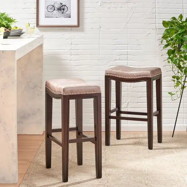 TIFFIN Studded Barstools (Set of 2) - Modern Industrial Design