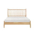 Mid-Century Modern Full Platform Bed | Natural Wood | Vertical Slats Headboard | Bed in a Box - Minihomy