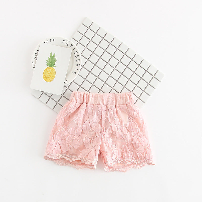 Lace shorts girls' clothing