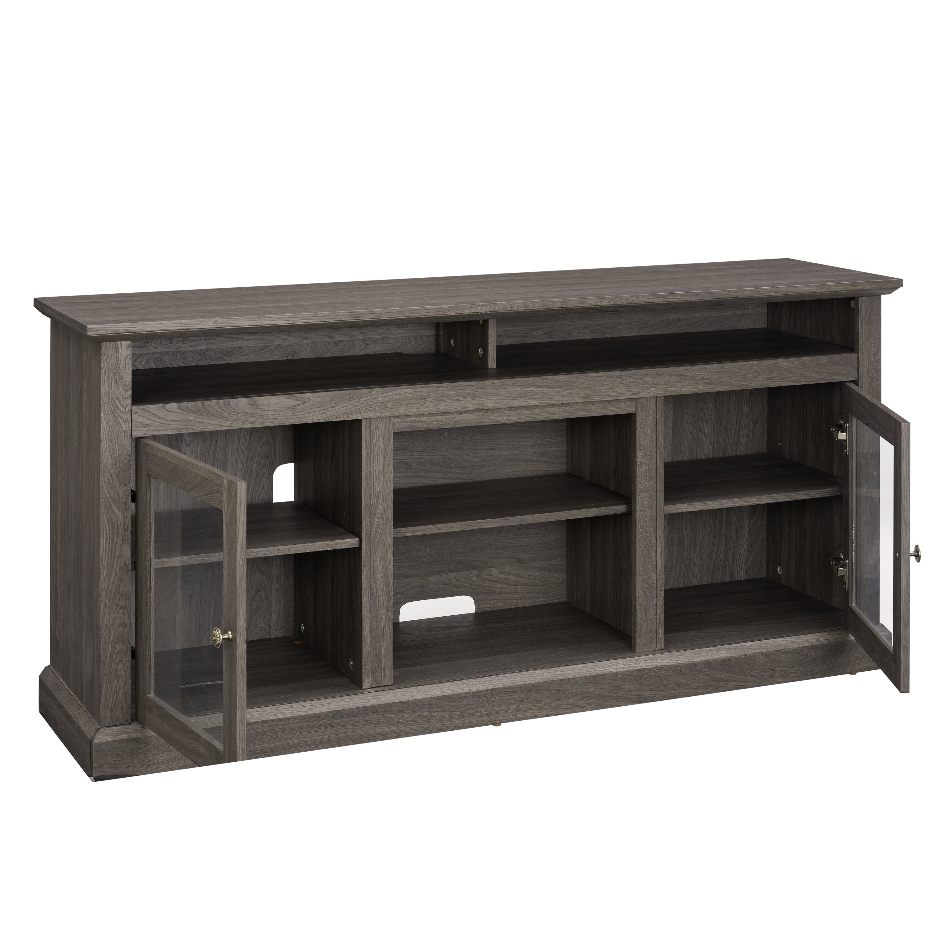 60" Modern TV Stand, Entertainment Center with Storage, Dark Walnut - Up to 65" TVs