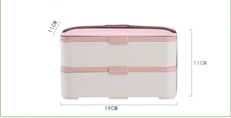 Eco-friendly bamboo 3-layer lunch box microwave safe bento - Minihomy