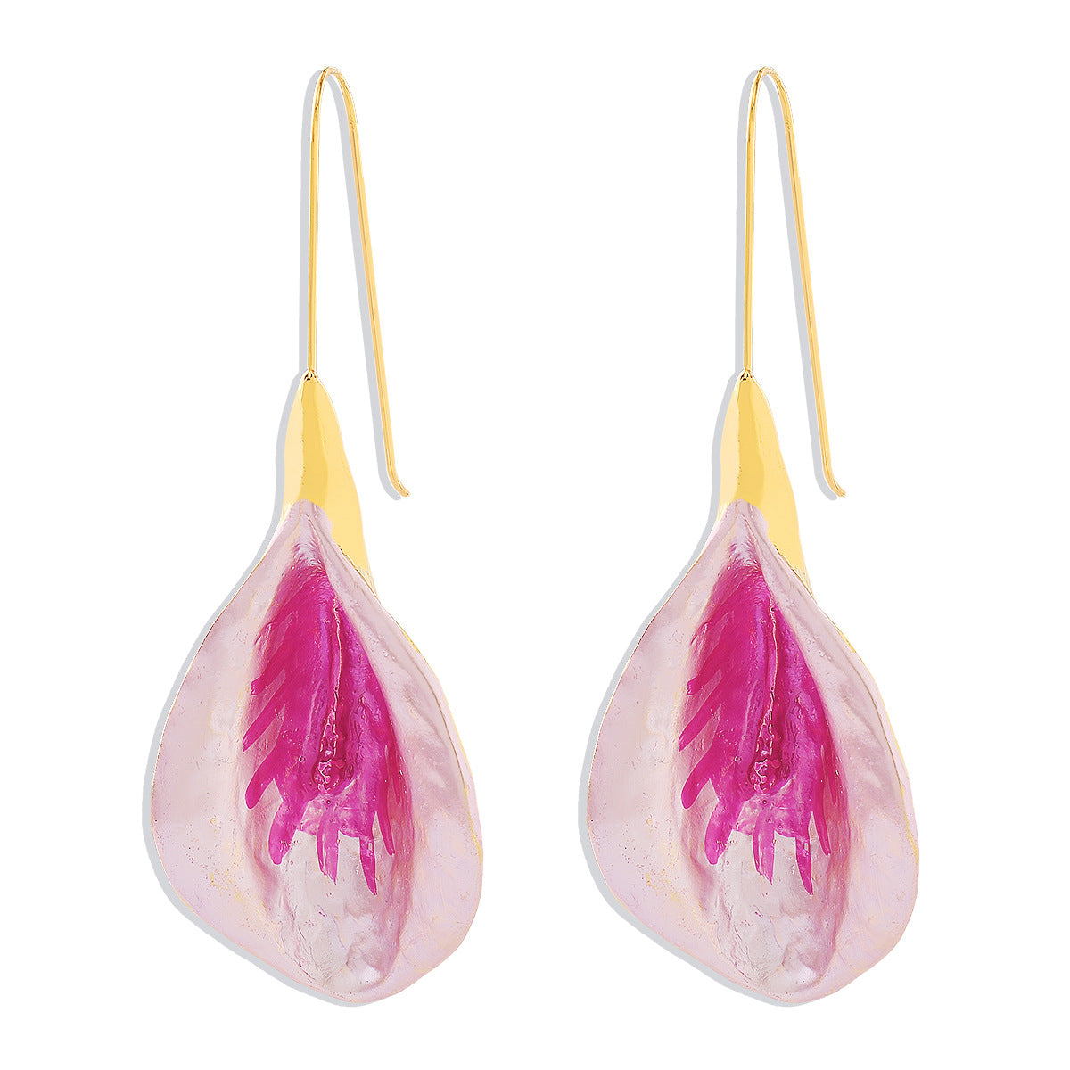 Colorful Flowers Long European And American Style Holiday Alloy Dripping Earrings - Minihomy