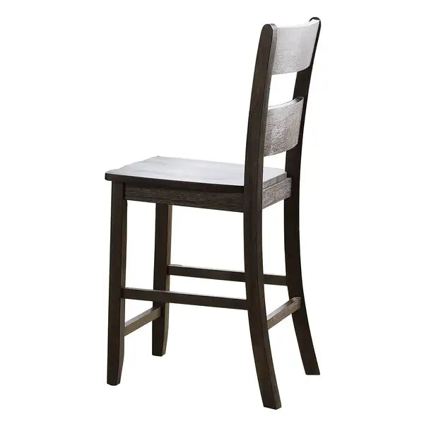 Distressed Walnut Counter Height Ladder Back Chairs (Set of 2)