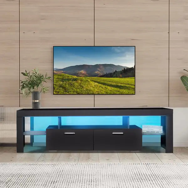 Modern LED TV Stand with Storage & Drawer - Up to 75 Inches