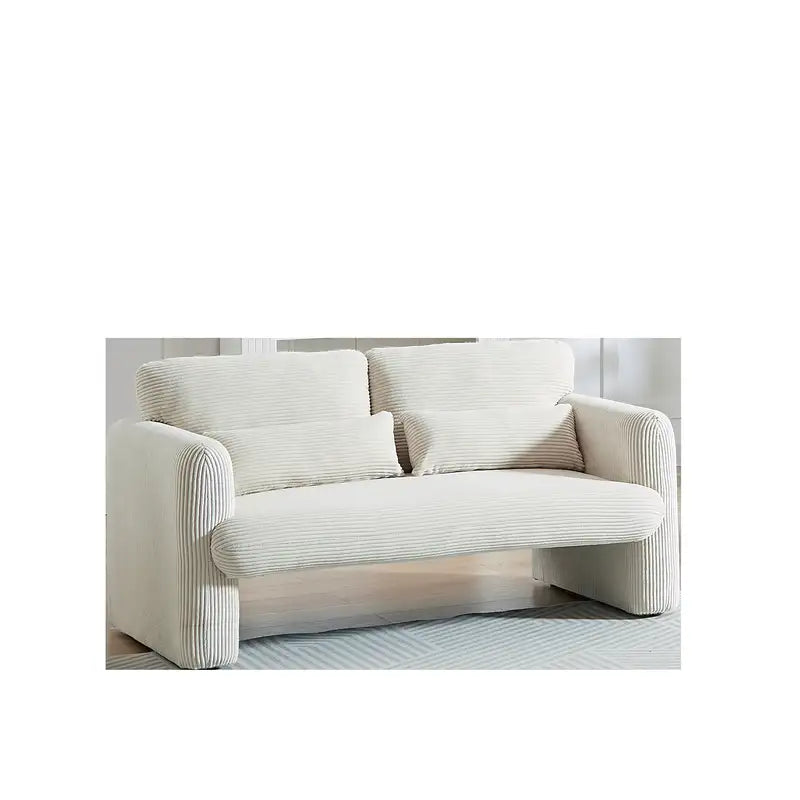 Modern 60" Corduroy Sofa & Loveseat Set w/ Pillow - Apartment, Office, Living Room